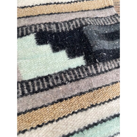 Vintage 1960s Alpaca Wool Saddle Blanket Rug Southwestern - Picture 12 of 14